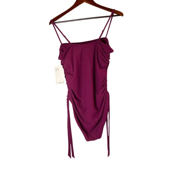 ATHLETA Shirred One Piece in Velvet Plum Size XL - NWT - Picture 3 of 9